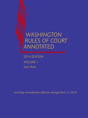 cover image of Washington Rules of Court Annotated